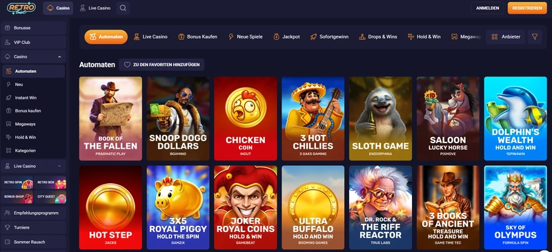 RetroBet Spielautomaten Hold and Win