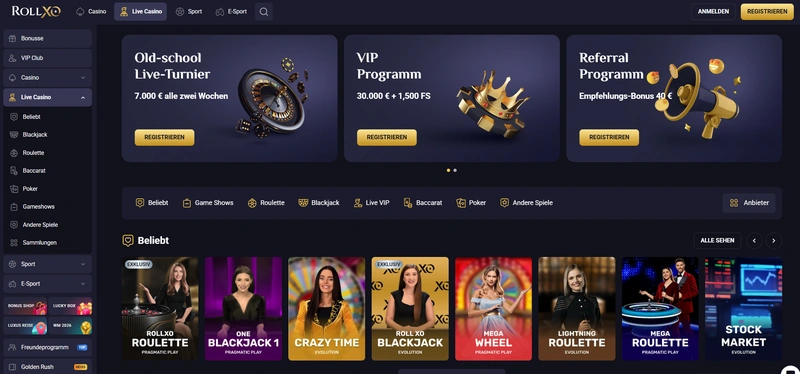 RollXO Live Casino Roulette Turnier