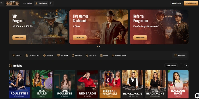 SlotMafia Live Casino Cashback Roulette