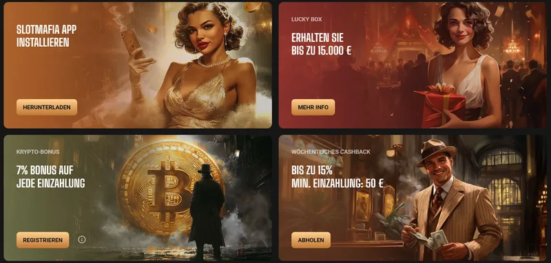 SlotMafia Krypto Bonus Cashback Aktionen