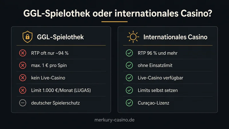 GGL Spielothek internationales Merkur Casino Vergleich